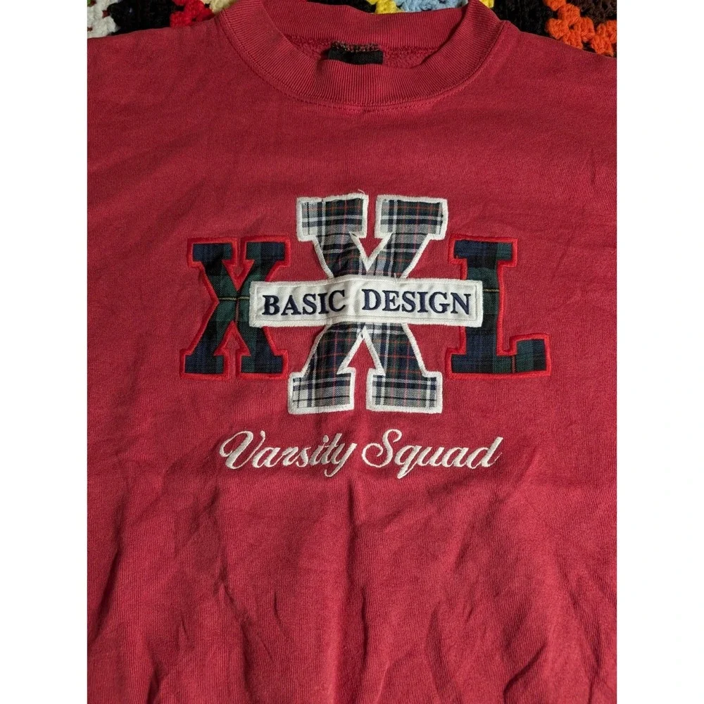 Vintage TSI Pullover Sweater Men's Large Varsity Squad Red 1990s
